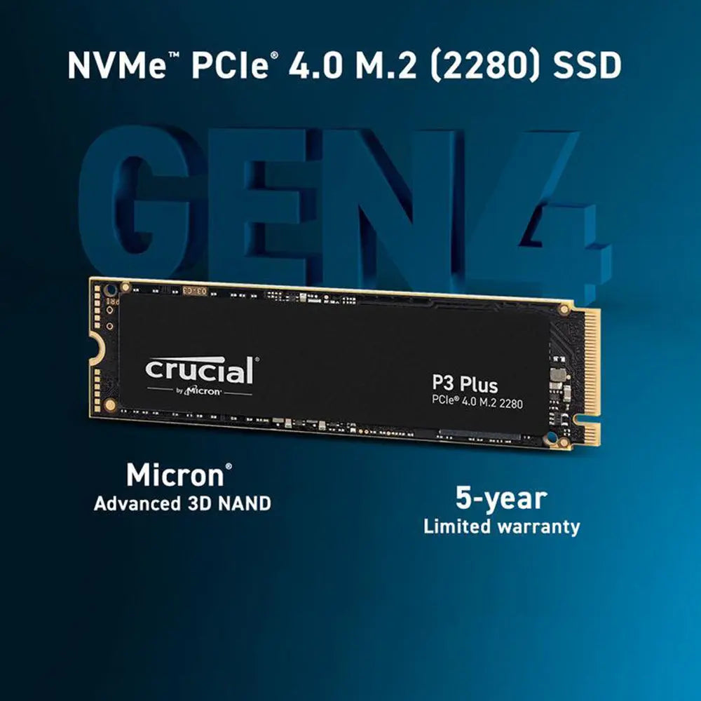 Crucial P3 Plus 1TB M.2 NVMe PCIe 4.0 Internal Solid State Drive
