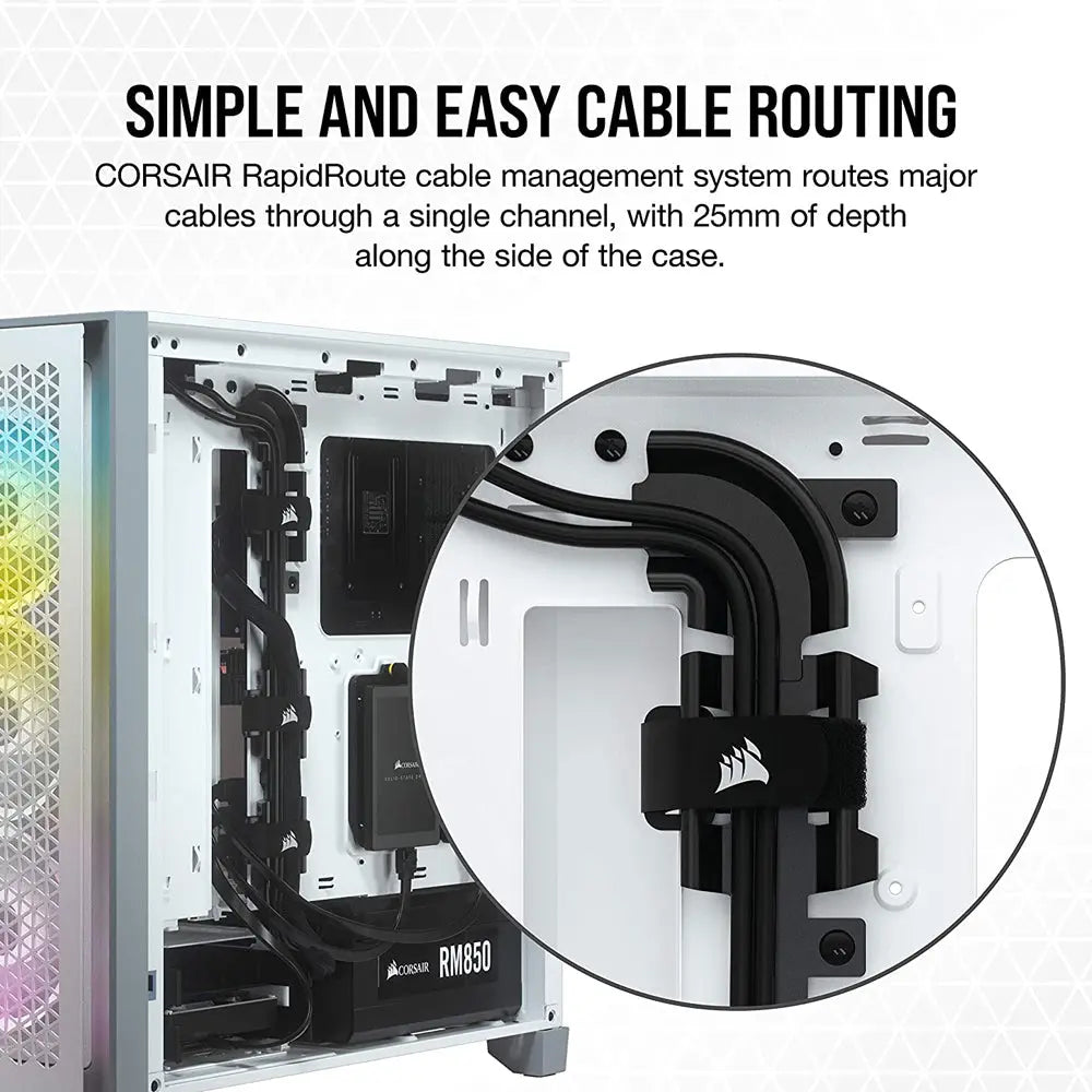 CORSAIR 4000D AIRFLOW White ATX Mid-Tower Cabinet with two 120mm AirGuide fans