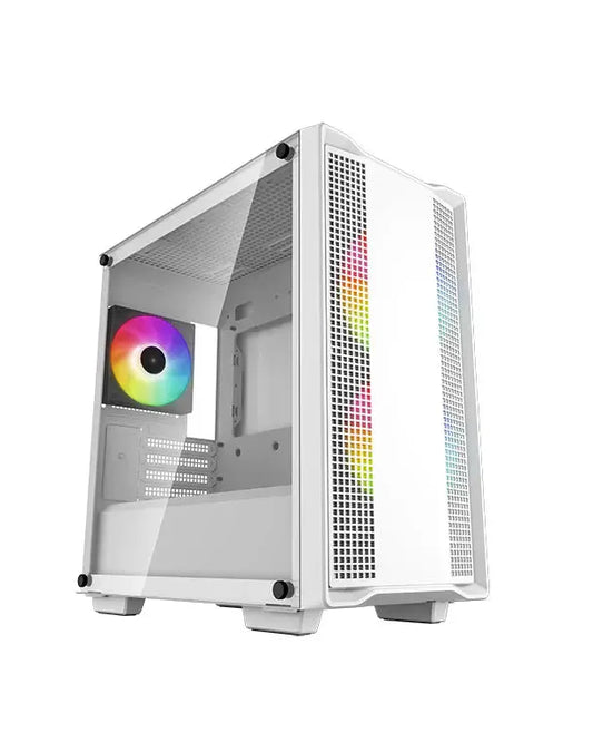 Deepcool CC360 ARGB Tempered Glass Side Panel M-ATX Tower Cabinet - White