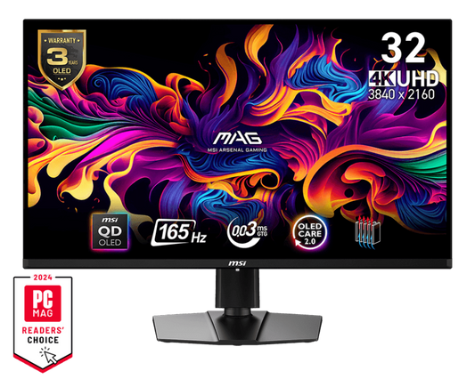 MSI MAG 321UP QD-OLED 31.5" 4K UHD 165Hz 0.3ms OLED Gaming Monitor