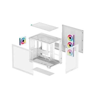 DeepCool CG530 4F Tempered Glass ATX Mid Tower Cabinet-White