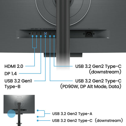 BenQ RD320UA 32” 2160p 4K UHD Programming Monitor with MoonHalo Flexible Arm and Built-in Speaker
