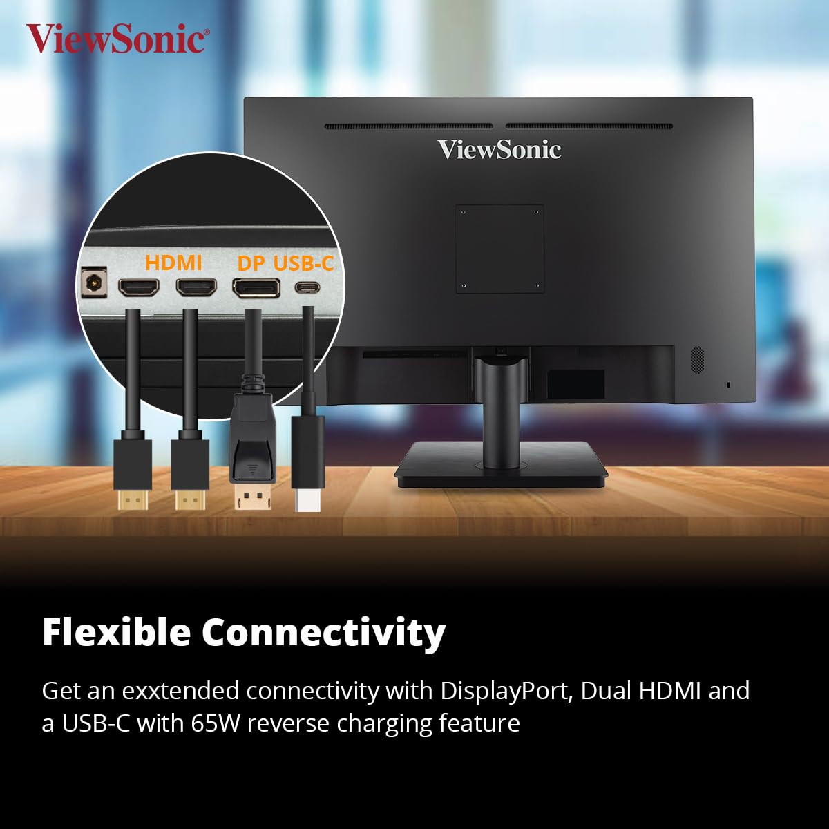 ViewSonic 32" VA3209U-4K UHD IPS HDR10 USB Type-C Monitor with Speakers