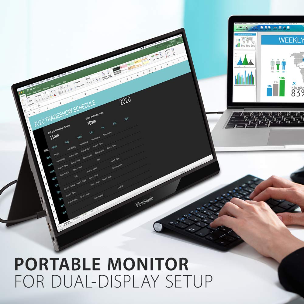 ViewSonic VG1655 16” 60Hz FHD USB Type-C IPS Panel Portable Business Monitor with Speakers