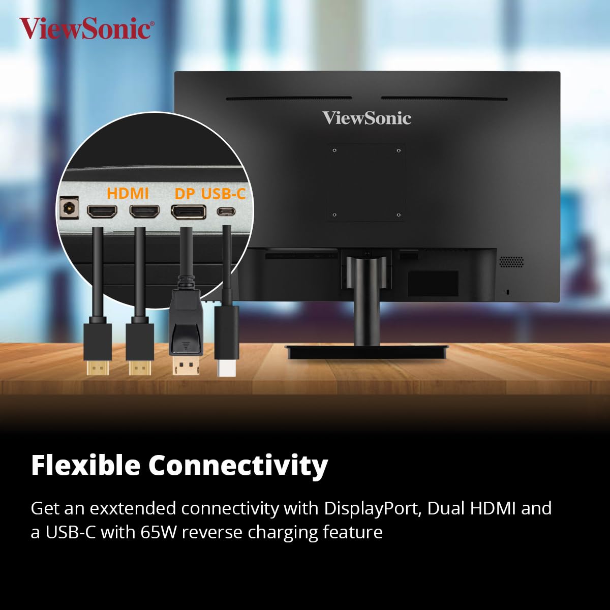 ViewSonic 27" VA2709U-4K 4K UHD IPS Panel USB-C Monitor with Speakers