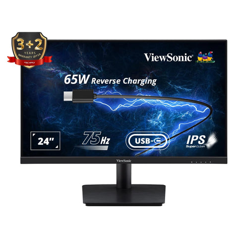 ViewSonic 24 Inch IPS FHD Professional Monitor USB Type-C and 2W Dual Speakers