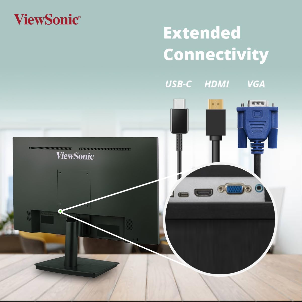 ViewSonic 24 Inch IPS FHD Professional Monitor USB Type-C and 2W Dual Speakers