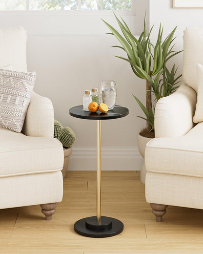 Modern Round Side Table with Sleek Metal Leg