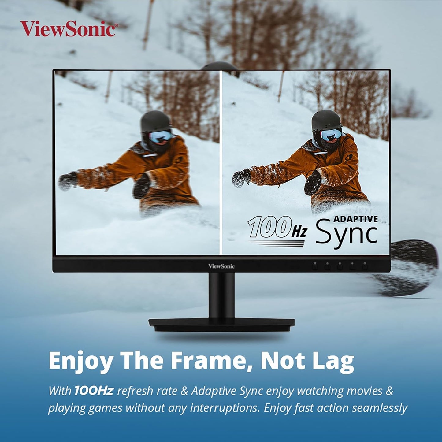 ViewSonic 22 Inch Full HD IPS 100Hz Adaptive Sync Flicker Free sRGB Eye-Care Technology Monitor