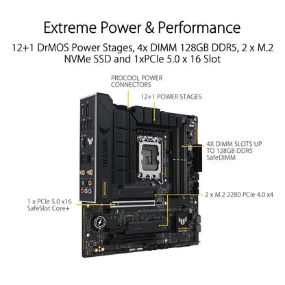 ASUS TUF GAMING B760M-PLUS WIFI II DDR5 Intel B760 LGA 1700 Micro-ATX Motherboard