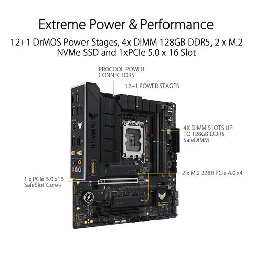 ASUS TUF GAMING B760M-PLUS WIFI II DDR5 Intel B760 LGA 1700 Micro-ATX Motherboard