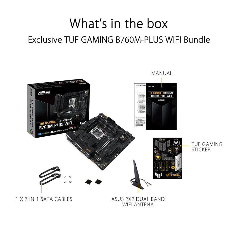 ASUS TUF GAMING B760M-PLUS WIFI II DDR5 Intel B760 LGA 1700 Micro-ATX Motherboard