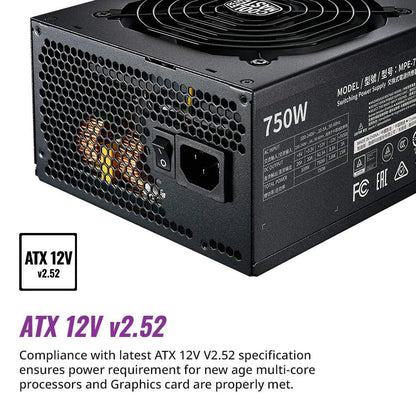 Cooler Master MWE 750 Gold V2 80 Plus Gold Certified Fully Modular Power Supply Unit - Black