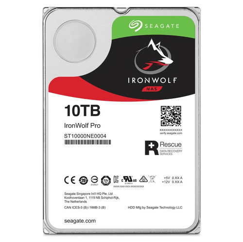 Seagate IronWolf Pro 10TB 7200 RPM 3.5" SATA 6Gb/s Enterprise NAS Internal Hard Drive