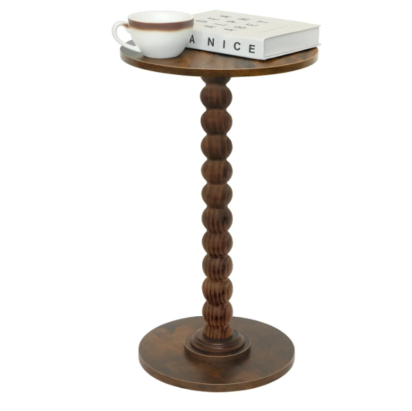 Wooden Round Side Table for Bedrooms
