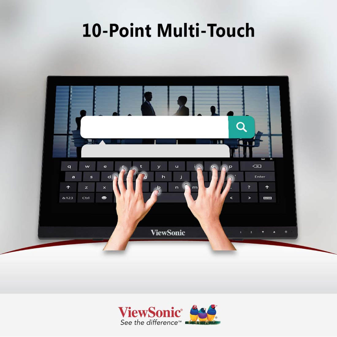 ViewSonic TD1630-3 16" HD 768p TN Panel Portable Touch Screen Monitor with Speaker