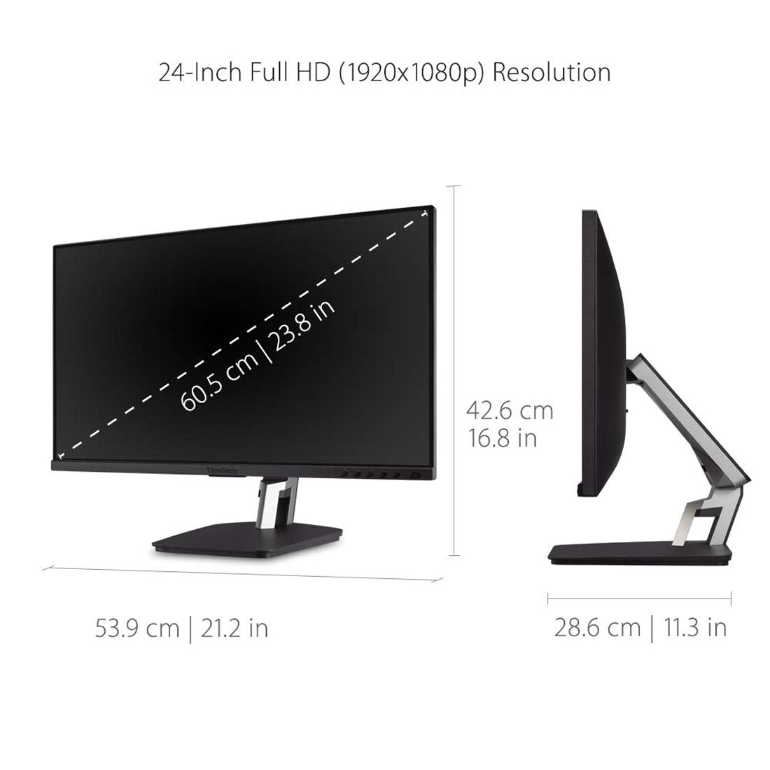 ViewSonic TD2455 24" FHD IPS Panel USB Type-C Touch Screen Monitor with Speakers
