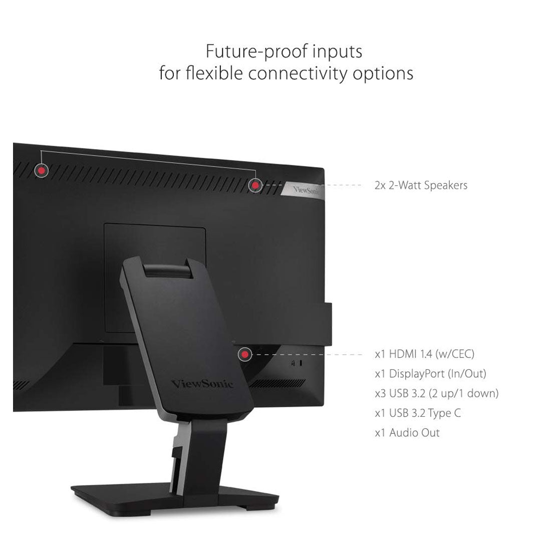 ViewSonic TD2455 24" FHD IPS Panel USB Type-C Touch Screen Monitor with Speakers