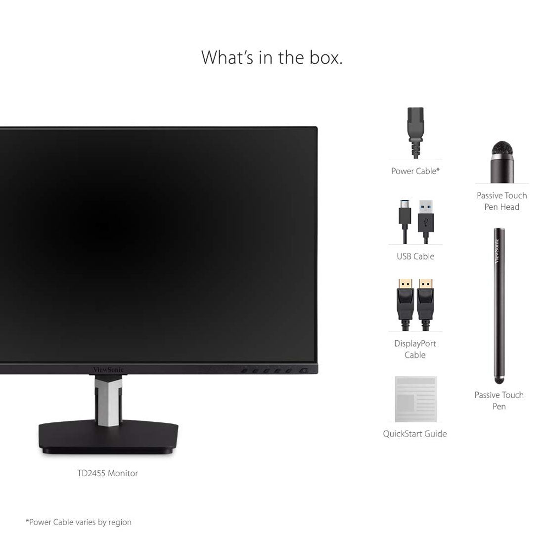 ViewSonic TD2455 24" FHD IPS Panel USB Type-C Touch Screen Monitor with Speakers