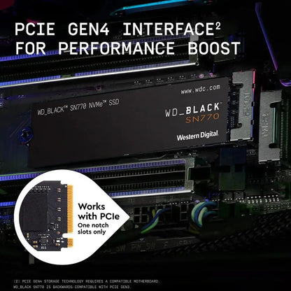 Western Digital Black SN770 1TB M.2 NVMe PCIe 4.0 Internal SSD