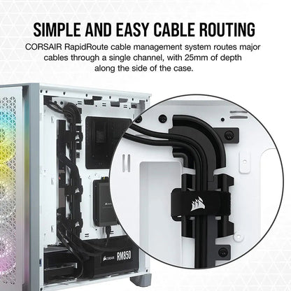 CORSAIR 4000D AIRFLOW White ATX Mid-Tower Cabinet with two 120mm AirGuide fans