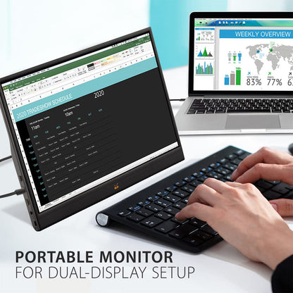 ViewSonic VA1655 16” 60Hz 1080p FHD USB Type-C IPS Panel Portable Monitor with Dual Speakers
